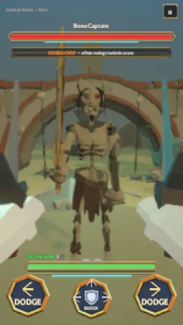The Bone Captain, a skeleton warrior with a sword, in the Sunken Ruins.